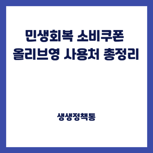 민생회복 소비쿠폰 올리브영 사용처 총정리