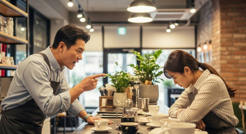 까페에서 갑질하는 사장 사진