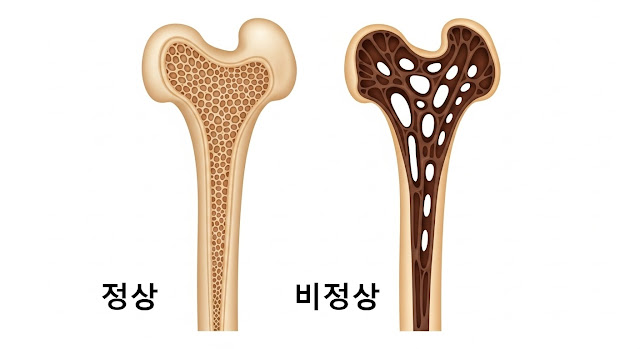 골다공증 비교 사진
