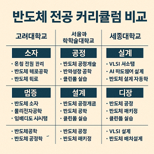 반도체 전공 대학 커리큘럼 비교 관련 사진