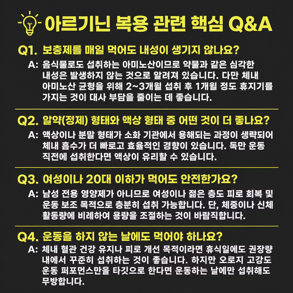 아르기닌 복용 관련 핵심 Q&amp;A