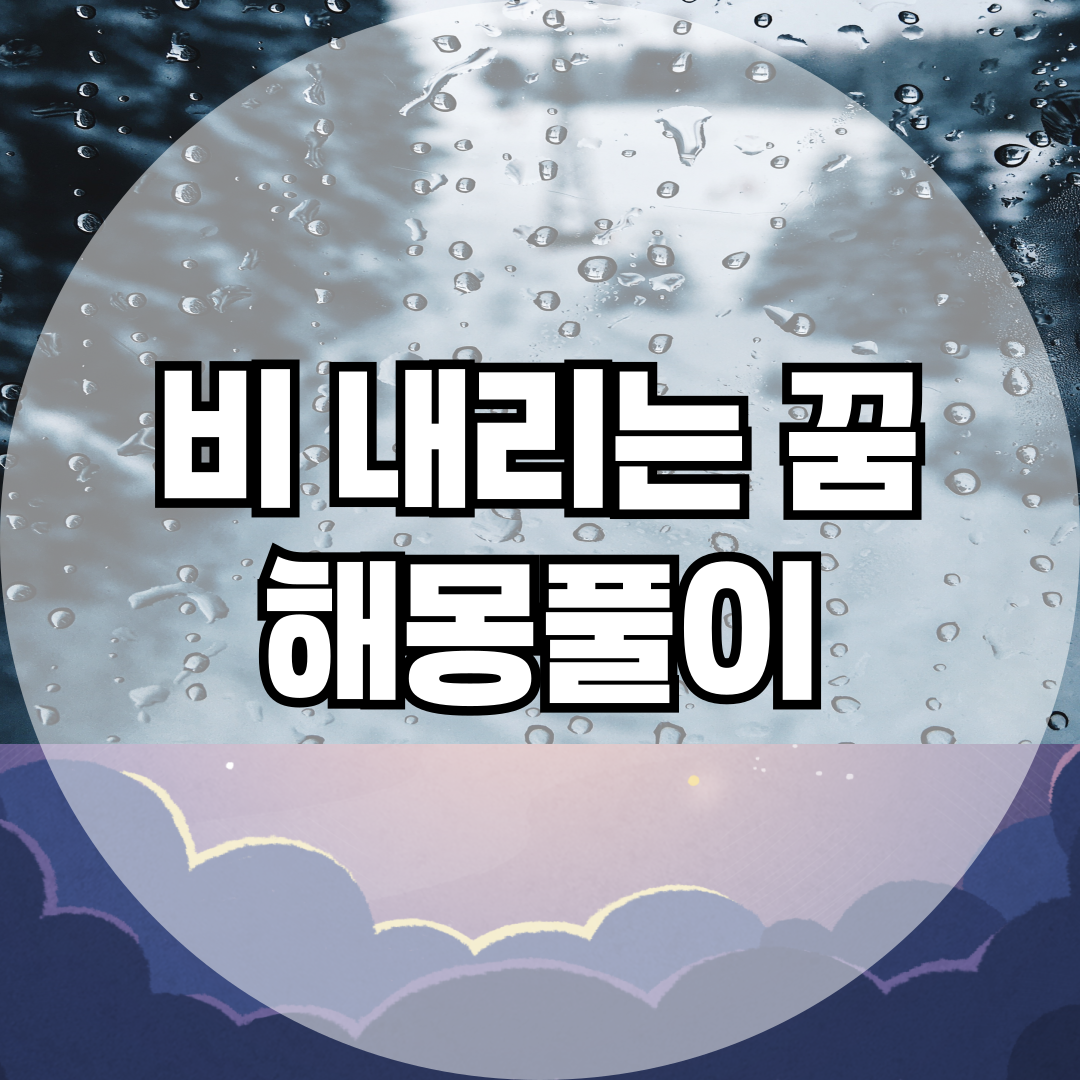 비 오는 꿈, 비 내리는 꿈 유형별 해석!