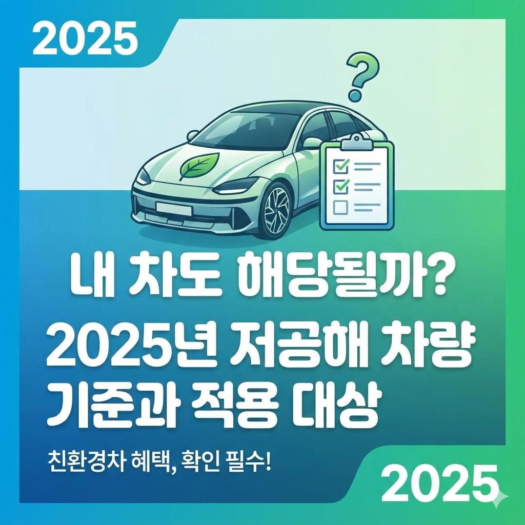 내 차도 해당될까 2025년 저공해 차량 기준과 적용 대상