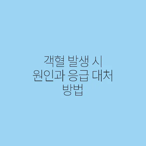 객혈 발생 시 원인과 응급 대처 방법