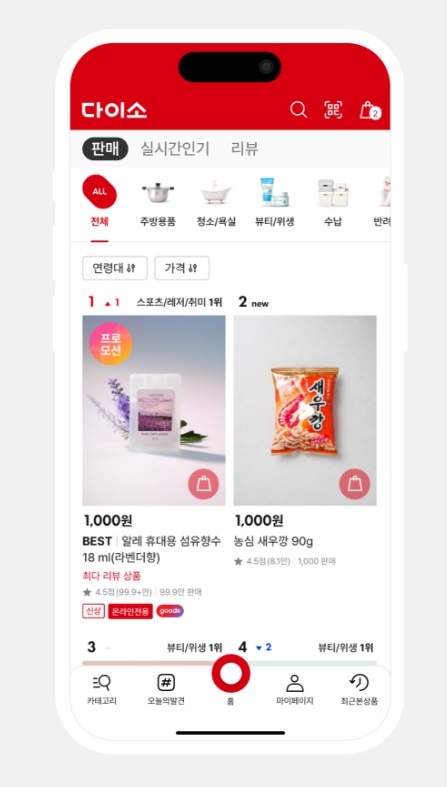 다이소는 오는 15일 다이소 계열사인 한웰이쇼핑이 운영하는 다이소몰과 매장 배달을 기반으로 한 샵다이소를 통합해 온라인몰을 오픈한다.