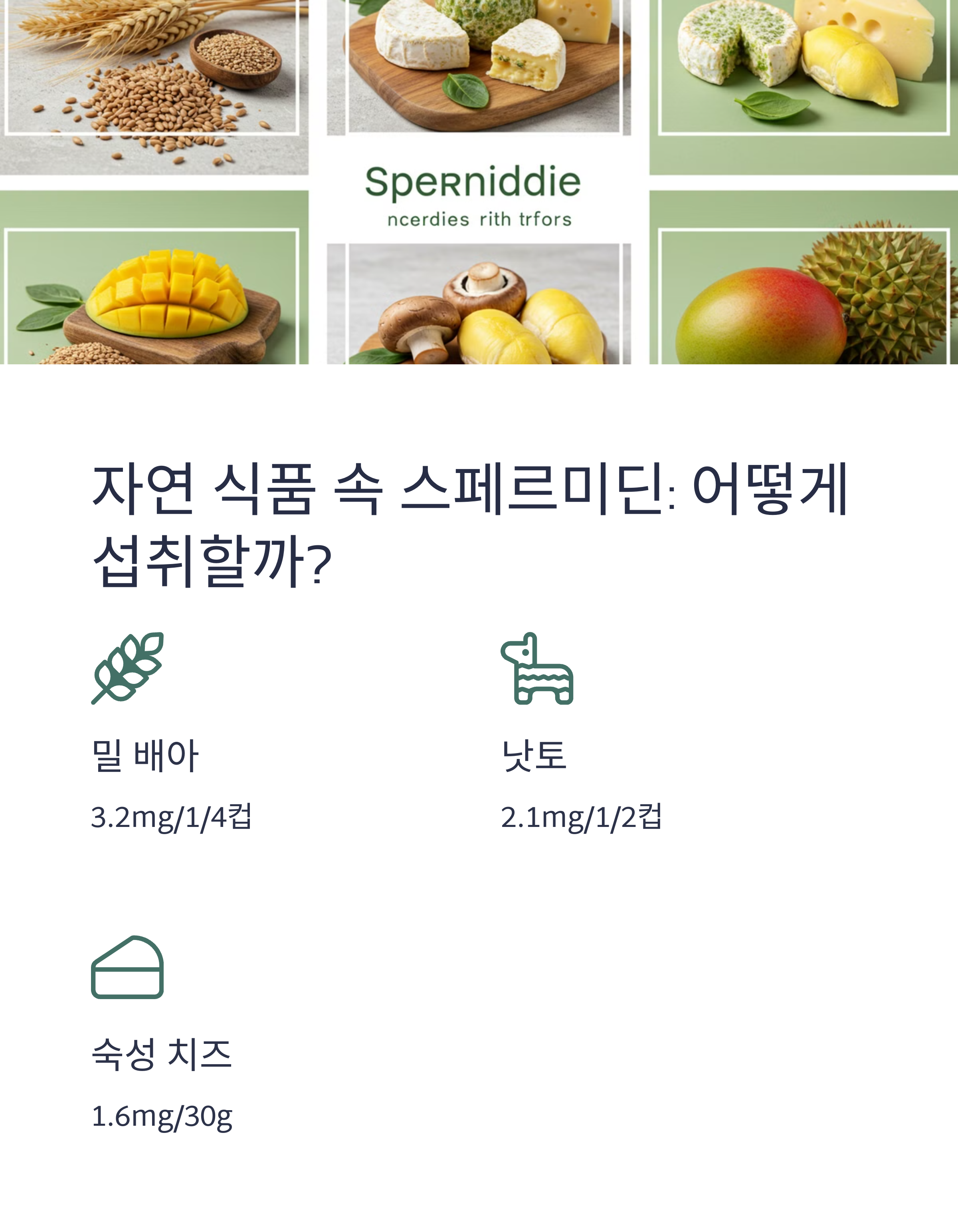 스페르미딘이 풍부한 자연 식품