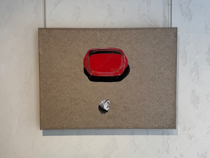 Martine Bedin ceramic art piece and drawing artwork detail at YSL Montaigne