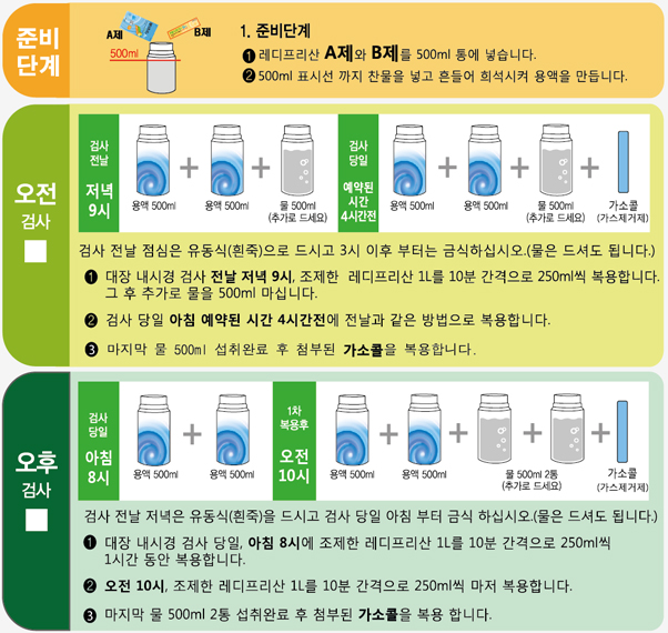대장내시경 전 음식주의사항 먹어도 되는 음식 전날 음식