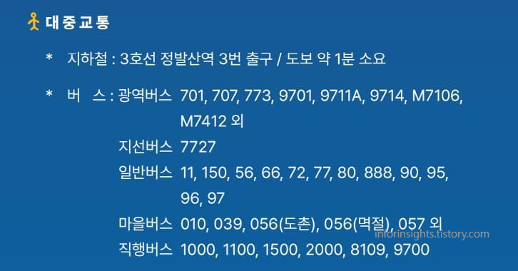 고양 아람누리 대중교통