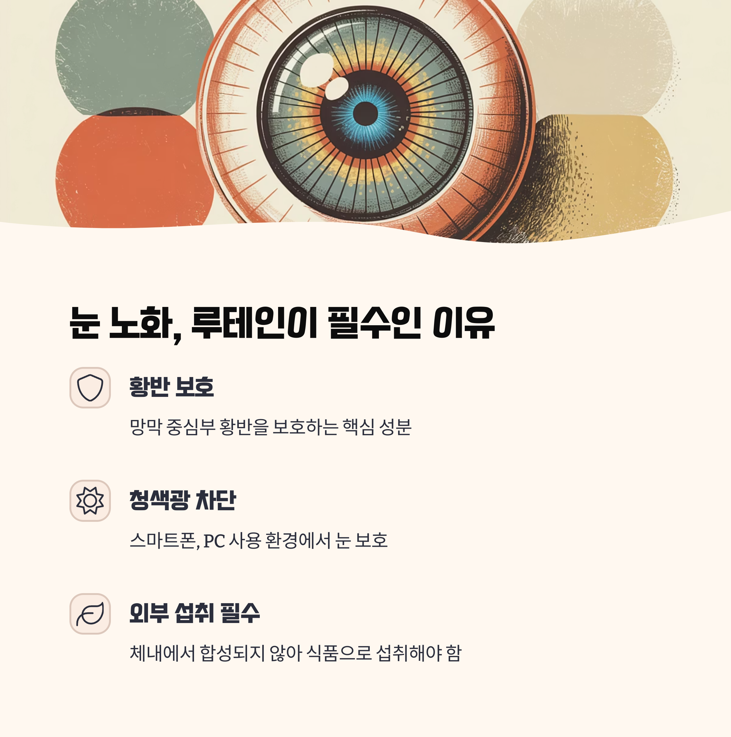 눈의 노화, 왜 루테인이 필수일까?