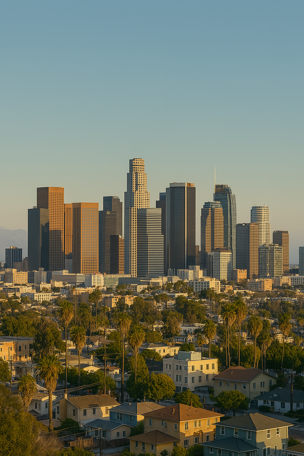 바다에서 바라본 미국 도시사진