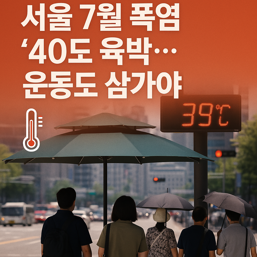 🔥 서울 7월 폭염 ‘40도 육박’… 운동도 삼가야!