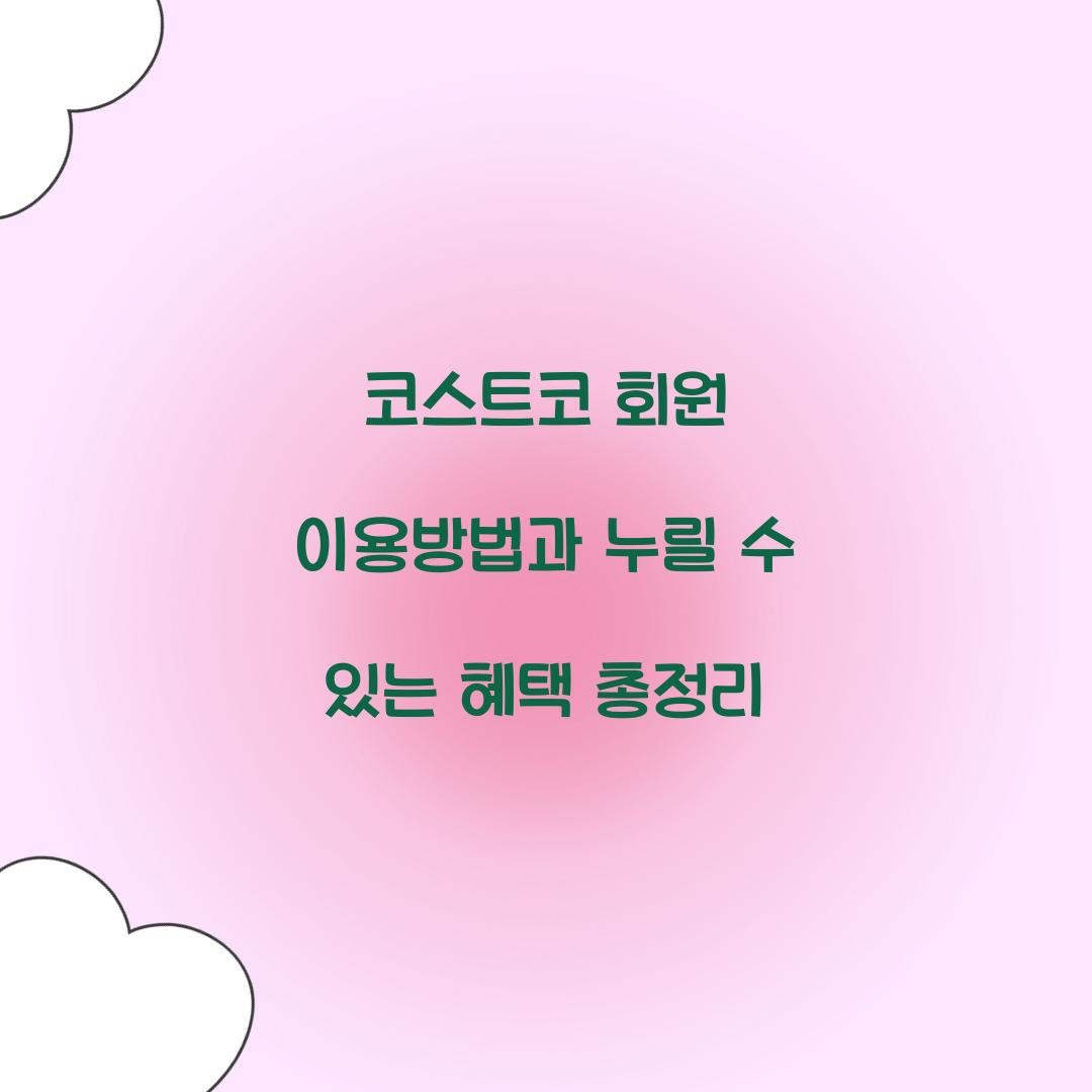 코스트코 회원 이용방법