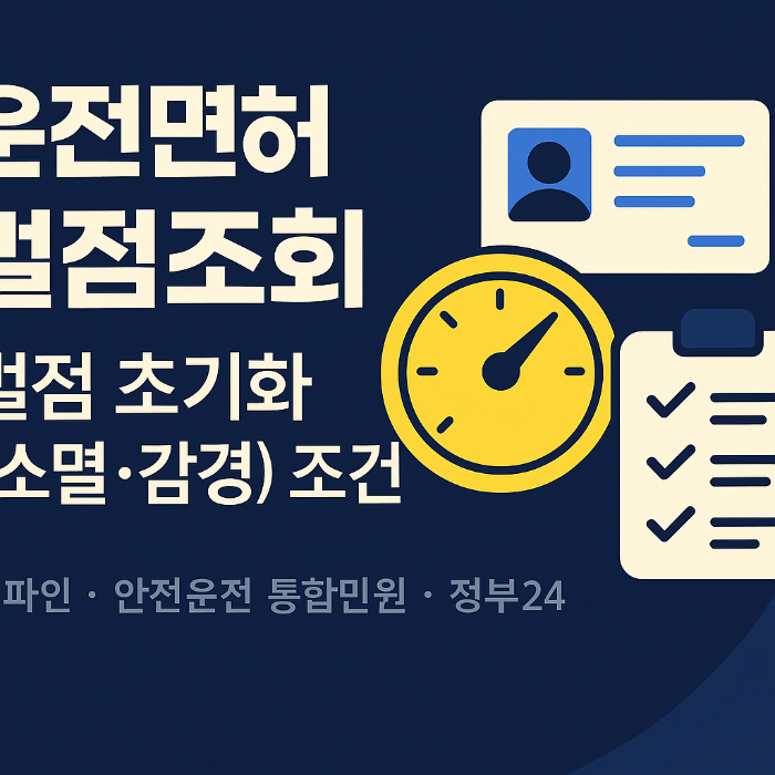 운전면허 벌점조회 사이트 초기화