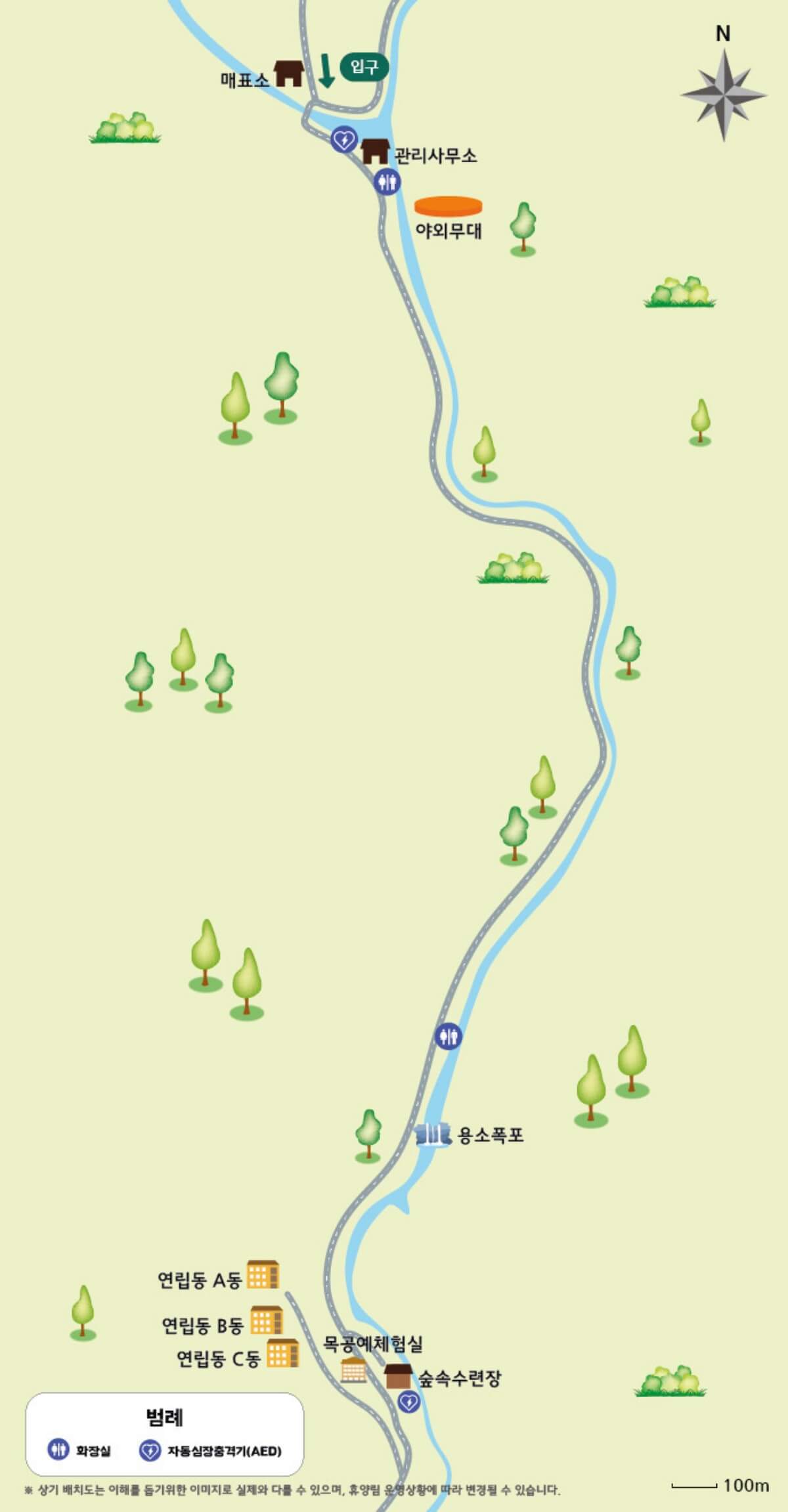 백운산자연휴양림 배치도