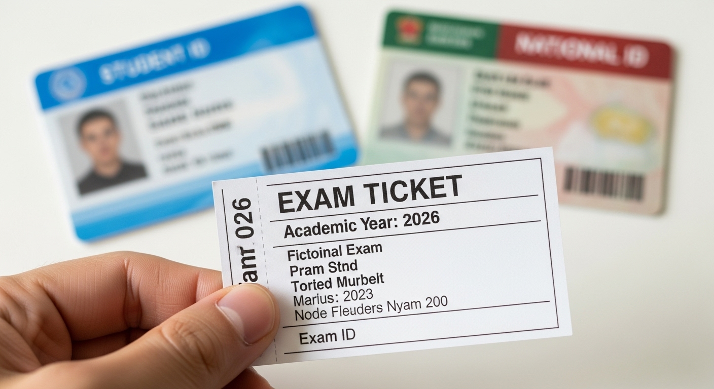 2026학년도 수능 수험표와 학생증, 신분증을 함께 제시하는 손