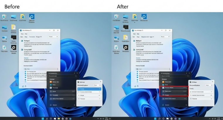 윈도우 11 폰트 비교