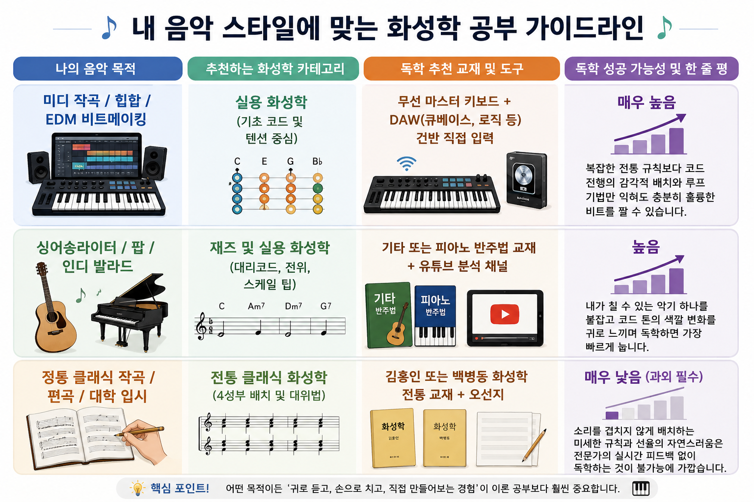 내 음악 스타일에 맞는 화성학 공부 가이드라인