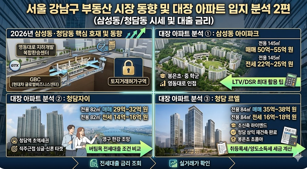서울 강남구 부동산 시장 동향 및 대장 아파트 입지 분석