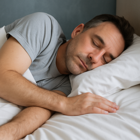 식도염 환자는 잘때, 왼쪽으로 돌아눕습니다.