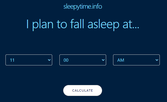 렘수면 계산기 사용방법 렘수면 뜻과 관련된 렘수면 계산기 기상시간 계산하는 화면