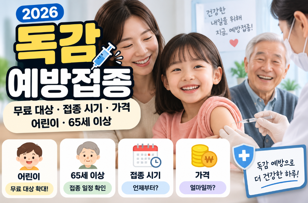 독감 예방접종 2026|무료 대상·접종 시기·가격·어린이·65세 이상
