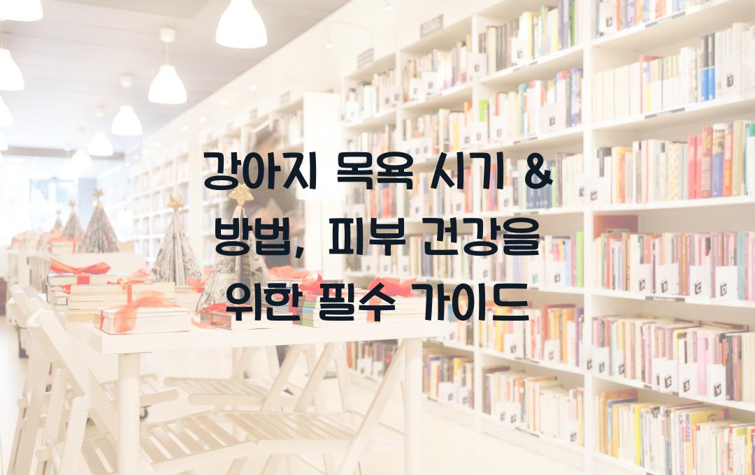 강아지 목욕 시기 & 방법, 피부 건강을 지키는 목욕법