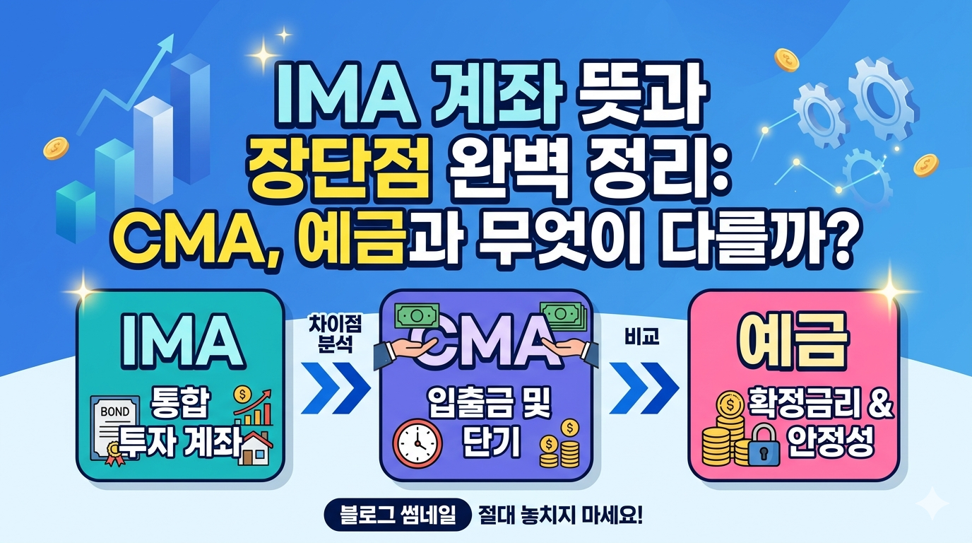 IMA 계좌 뜻과 장단점 완벽 정리: CMA, 예금과 무엇이 다를까?