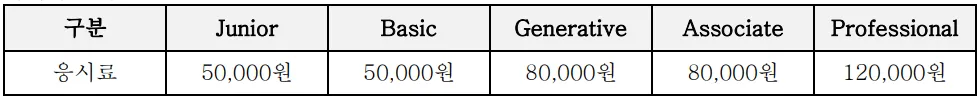 AICE 자격증 응시료