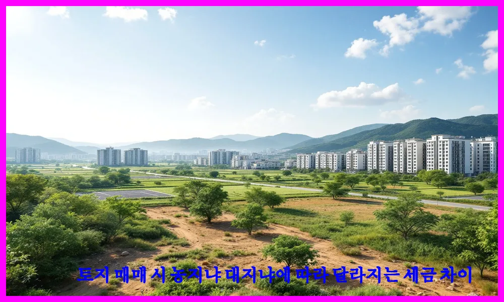 토지 매매 시 농지냐 대지냐에 따라 달라지는 세금 차이
