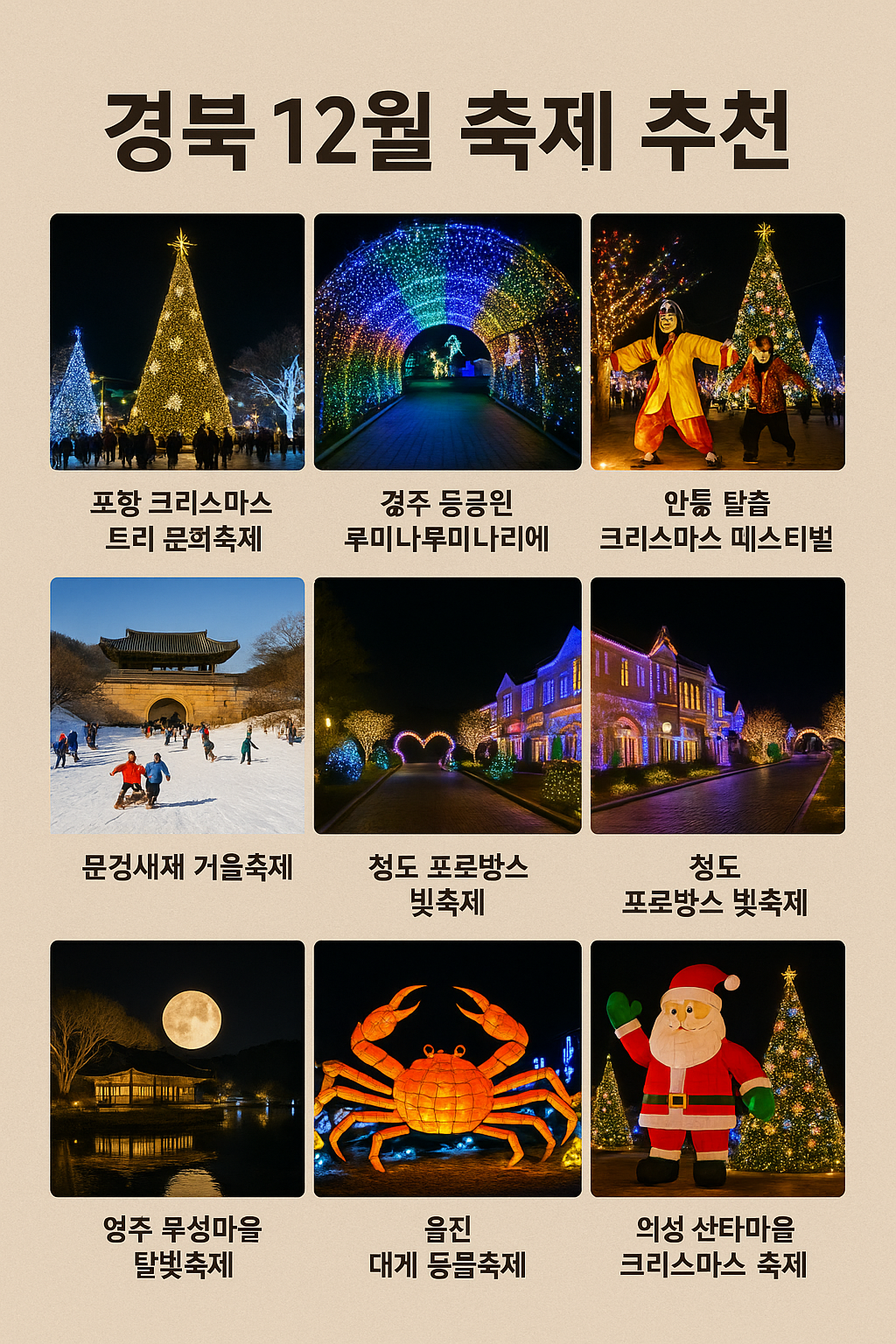 가족 여행객 위한 경북 축제 (아이와 가볼만한 곳)