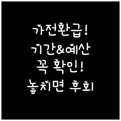 가전 환급 신청 기간과 예산 모두 확..