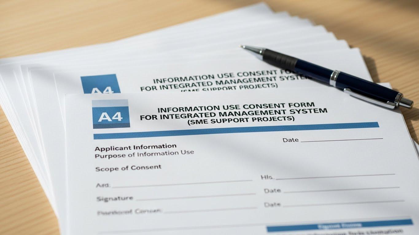 중소기업 지원사업 통합관리시스템 정보활용동의서