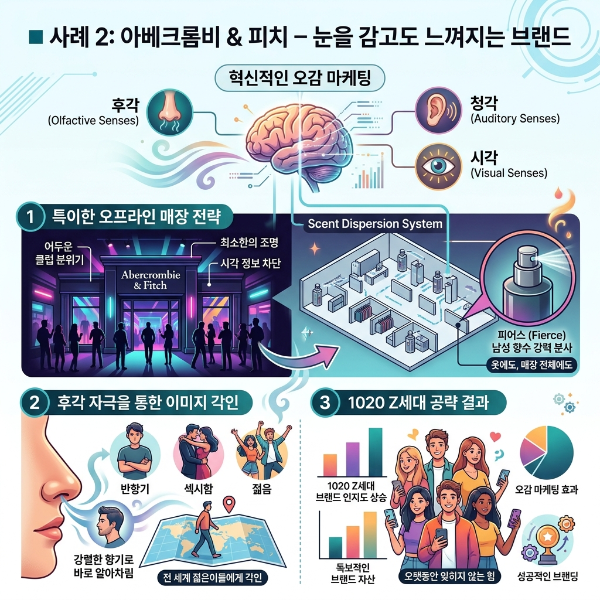 사례 2: 아베크롬비 & 피치 – 눈을 감고도 느껴지는 브랜드