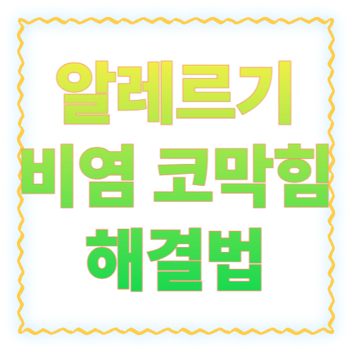 알레르기 비염 코막힘 해결법: 집에서 하는 7가지 루틴