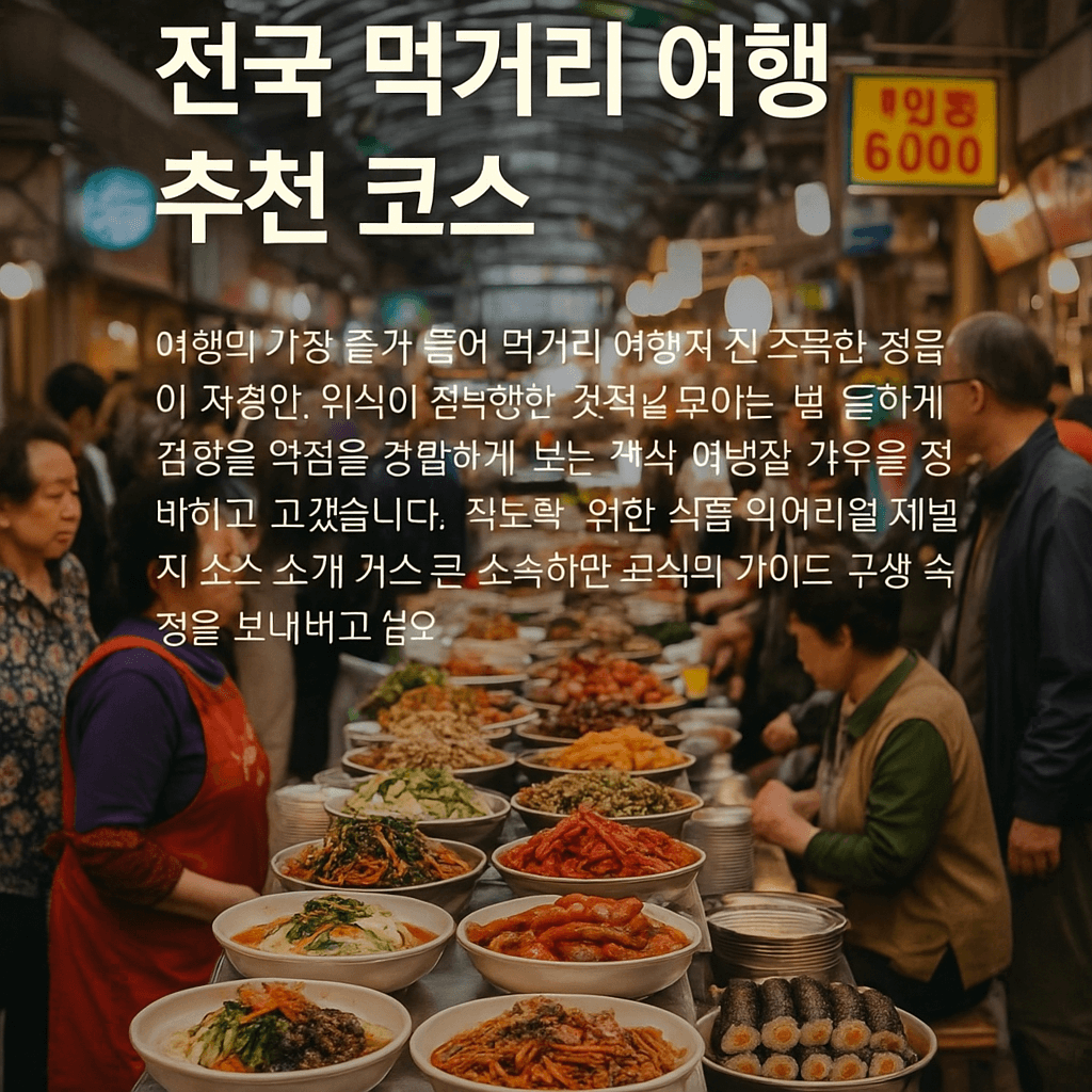 미식가를 위한 전국 먹거리 여행 추천 코스