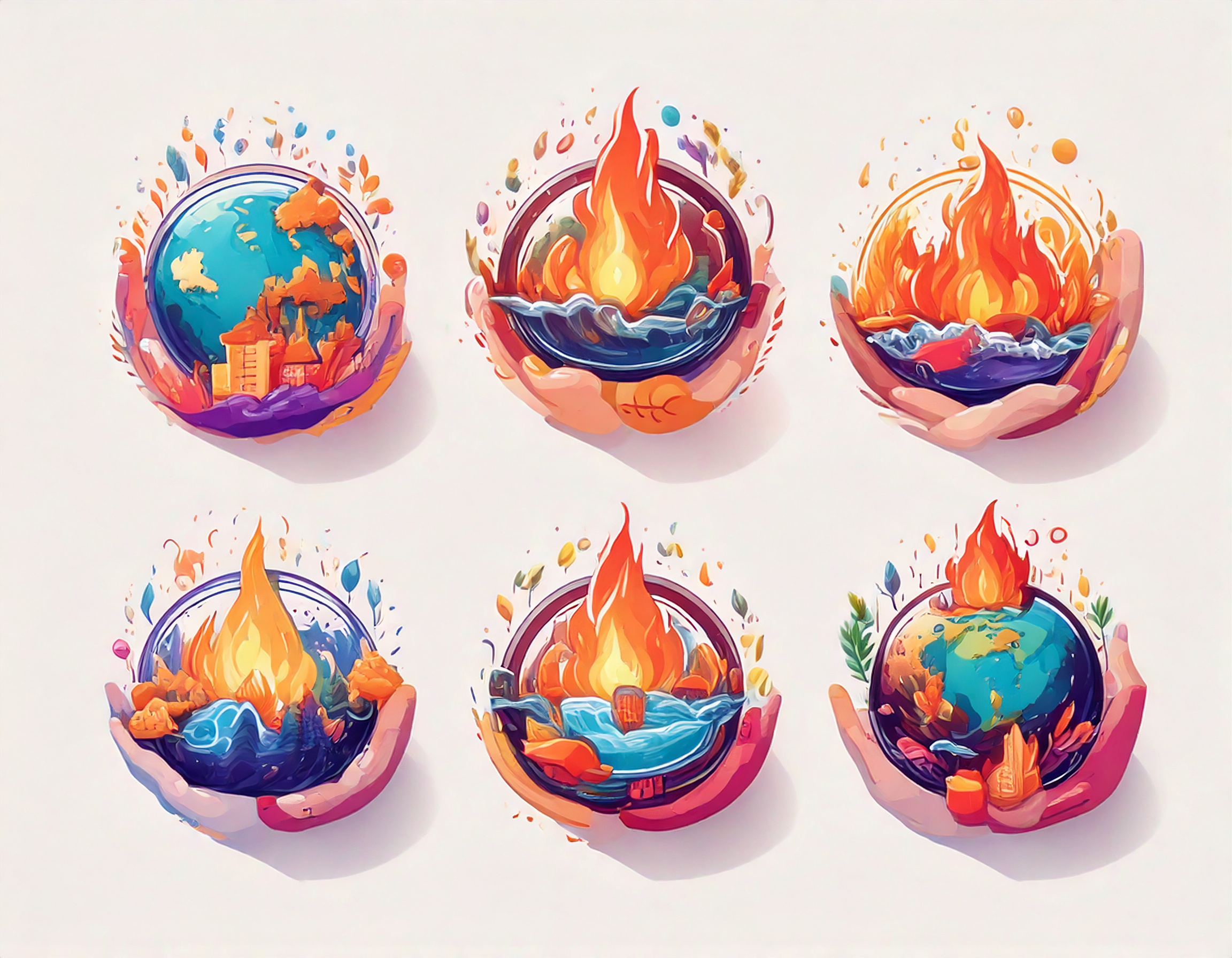 목(木), 화(火), 토(土), 금(金), 수(水)의 오행이 서로 어우러지는 느낌