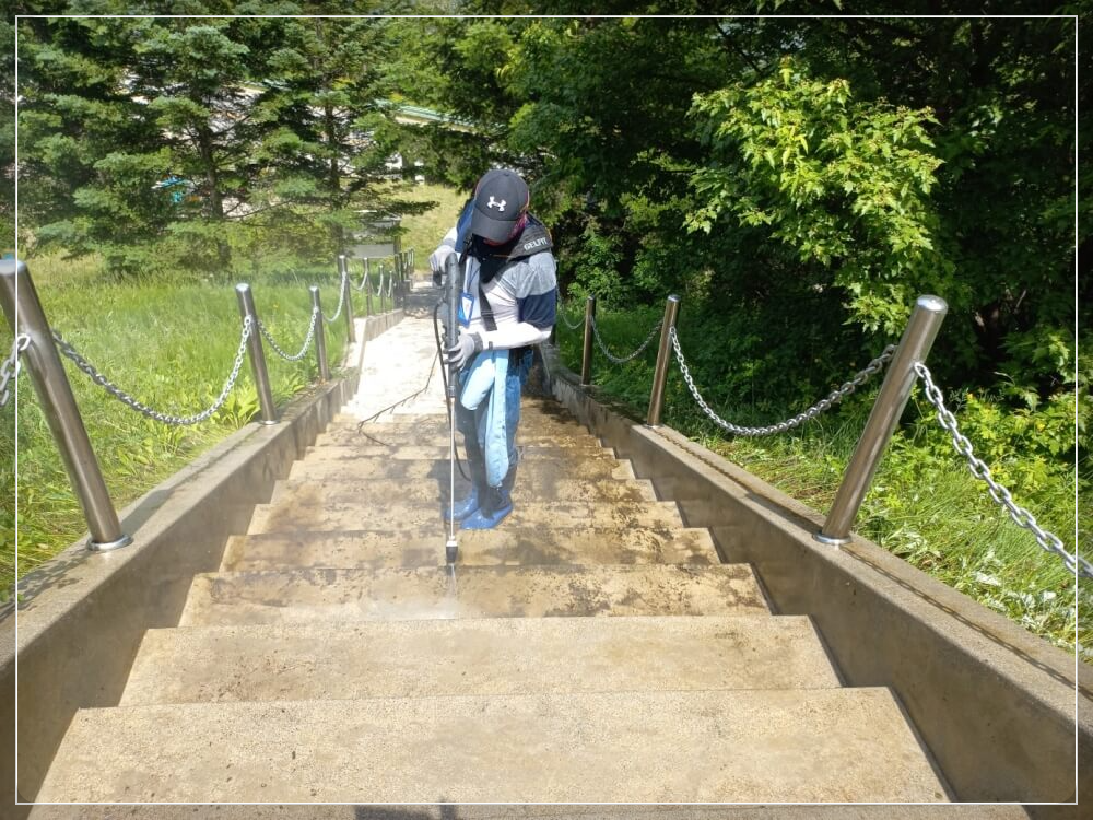 진입로 계단 측면 작업