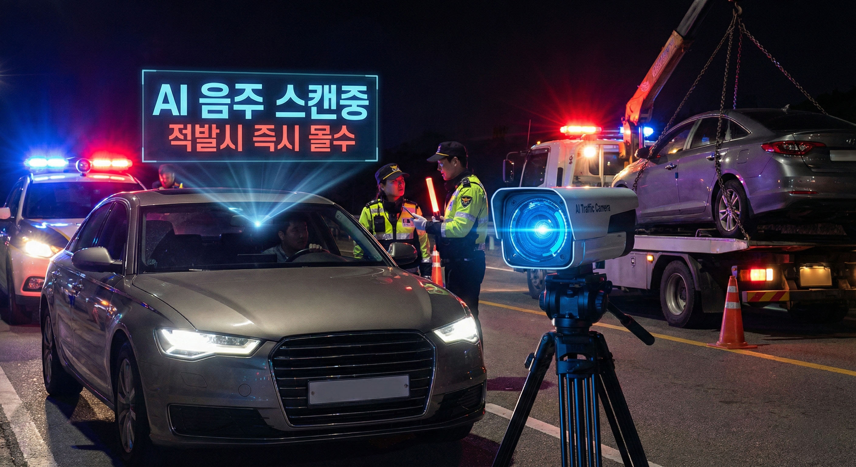 야간 음주운전 단속 현장