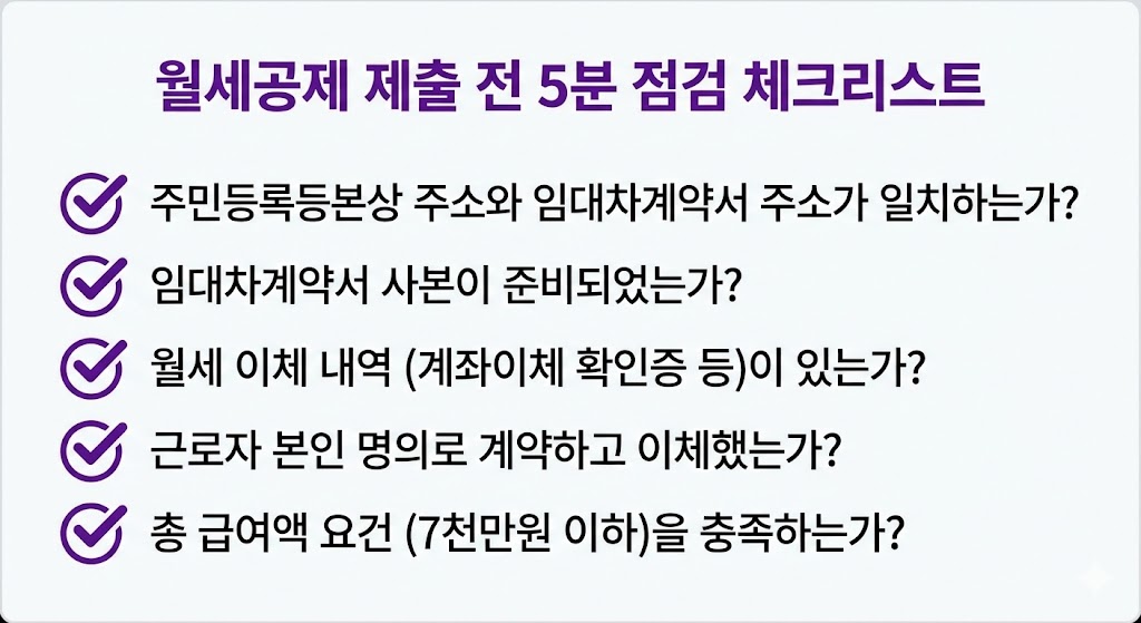 월세공제 주소지 다르면? 전입신고/계약서 주소 케이스별 정리(연말정산 월세액 세액공제)