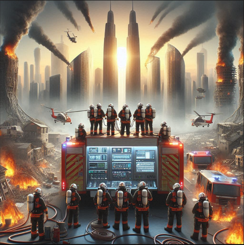 직원들과 대피 훈련