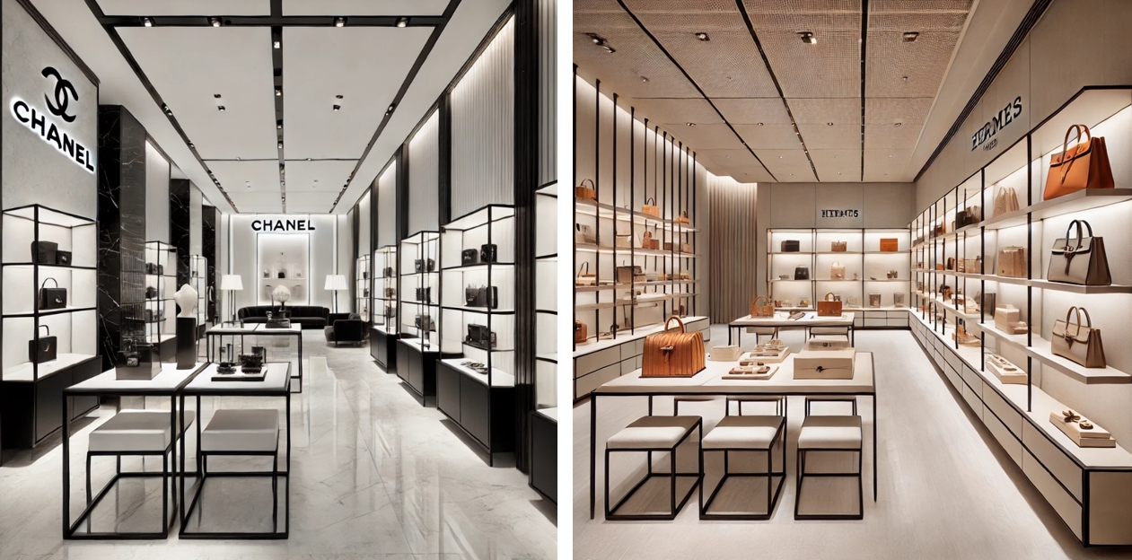 샤넬과 에르메스의 AI 이미지