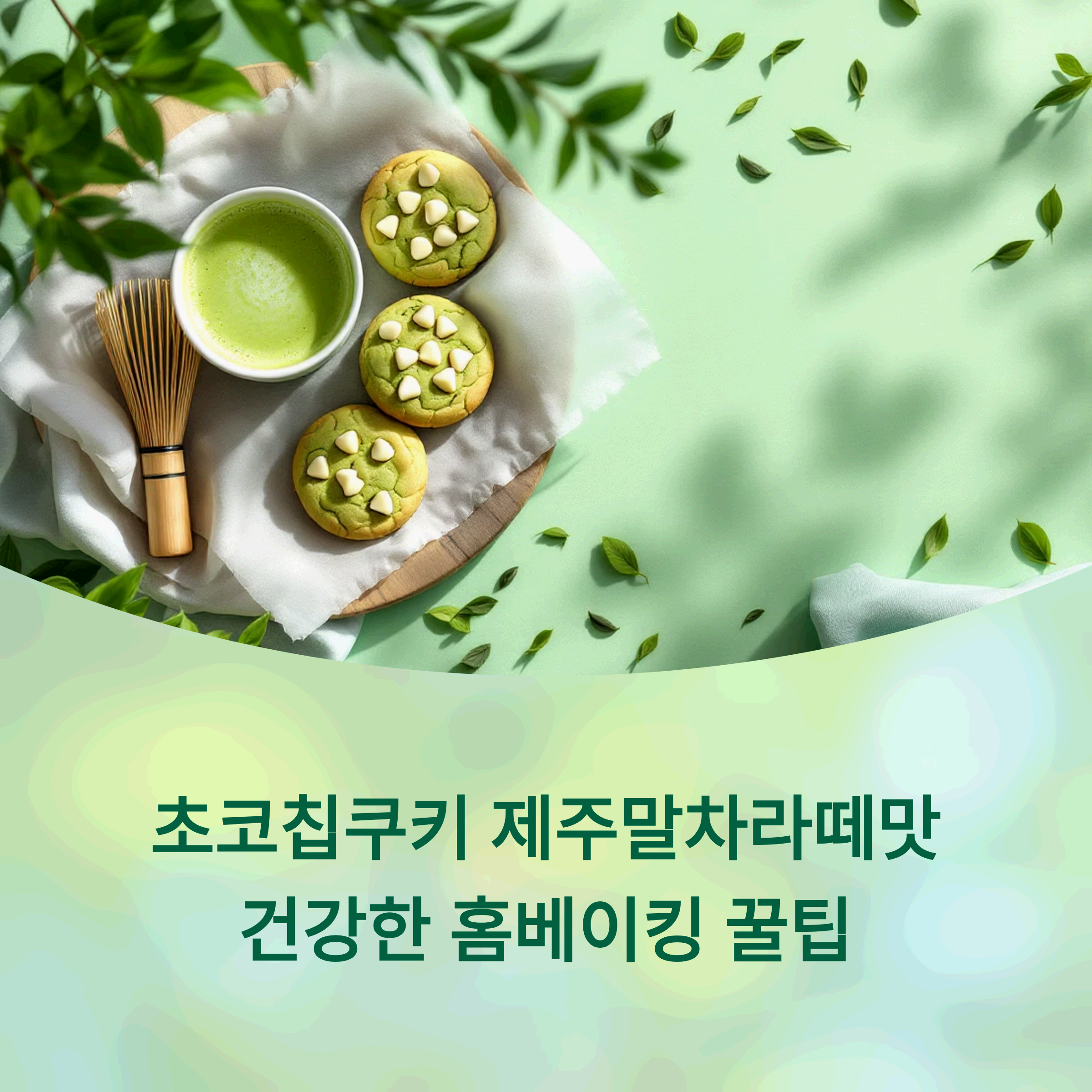 오리온 초코칩쿠키 제주말차라떼맛을 활용한 저설탕 고식이섬유 건강 다이어트 홈베이킹 레시피