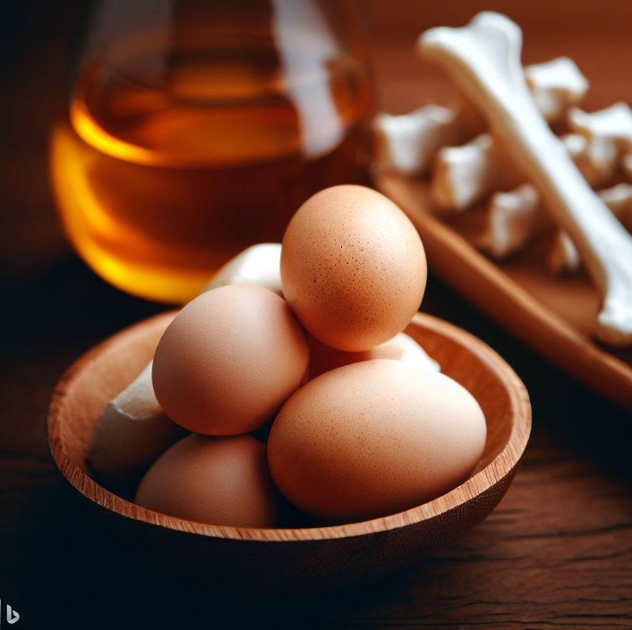 뼈 건강에 도움을 주는 달걀(made by Bing)