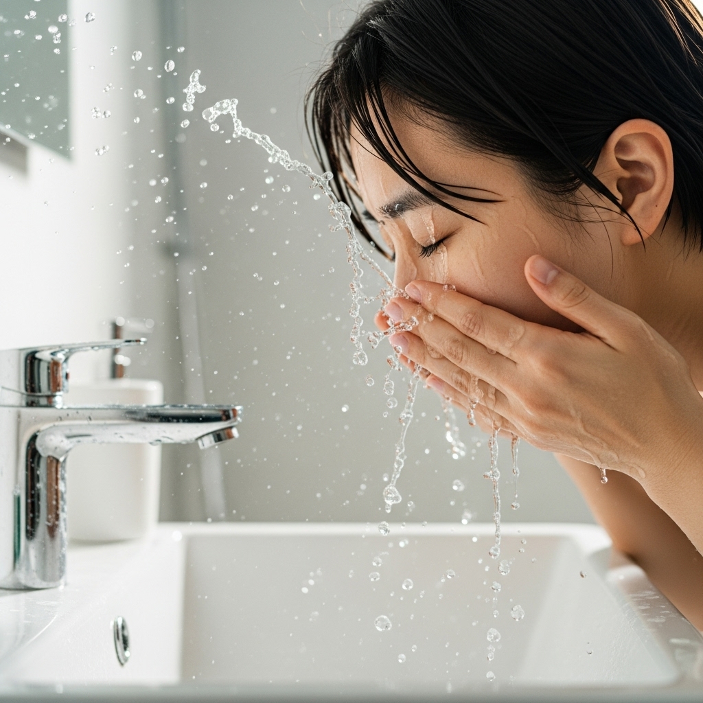 자극을 줄이는 미지근한 물 세안법