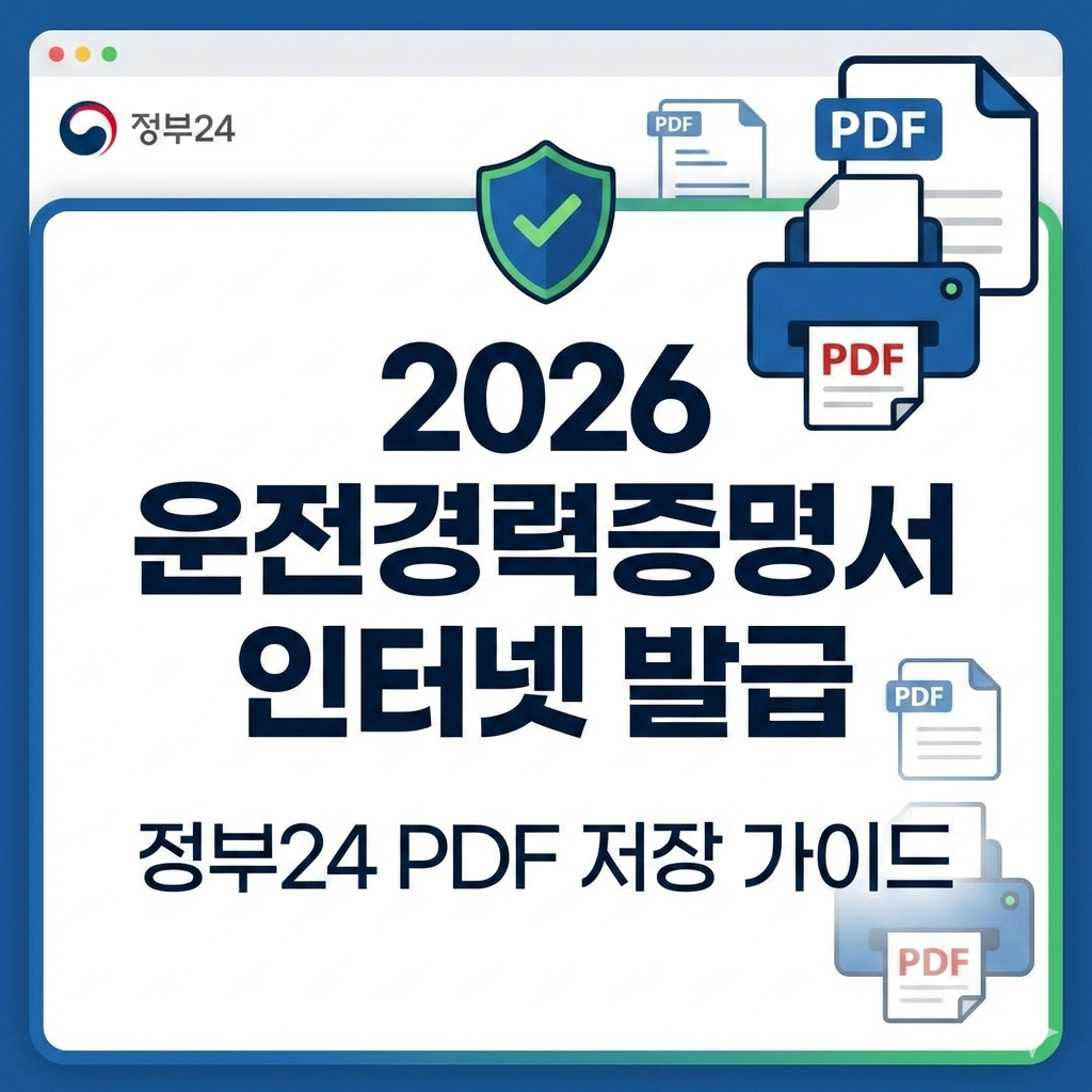2026 운전경력증명서 인터넷 발급 방법 정부24 PDF 저장까지 한 번에
