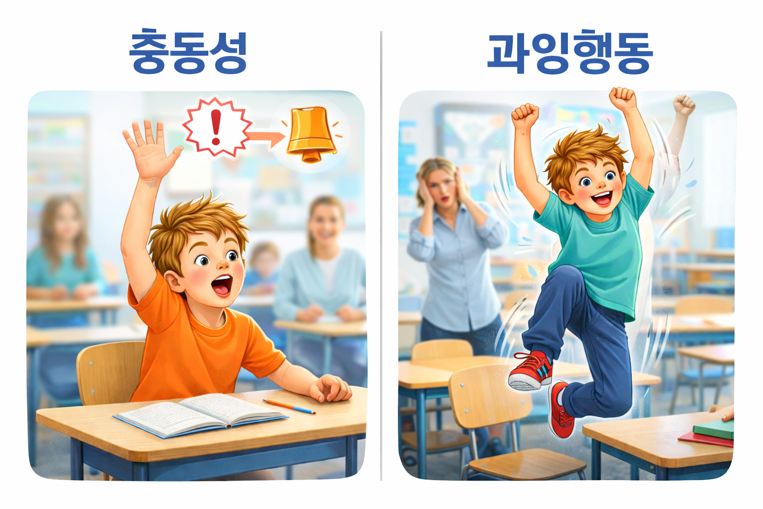 아이들의 충동적이고 산만한 그림