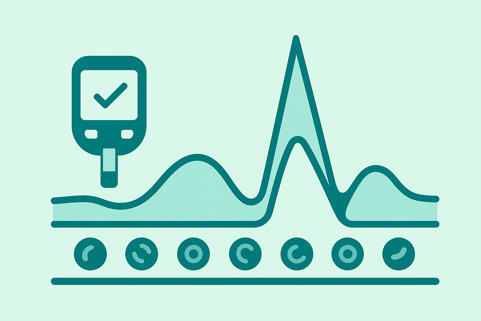 식후 혈당 급상승을 설명하는 인포그래픽
