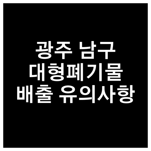 광주 남구 대형폐기물, 올바른 배출 ..