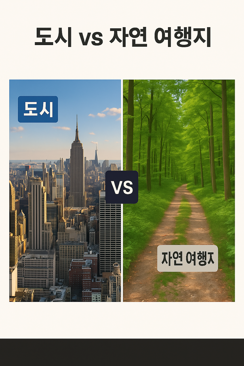 도시 vs 자연 여행지 (사계절, 국내, 선택팁)